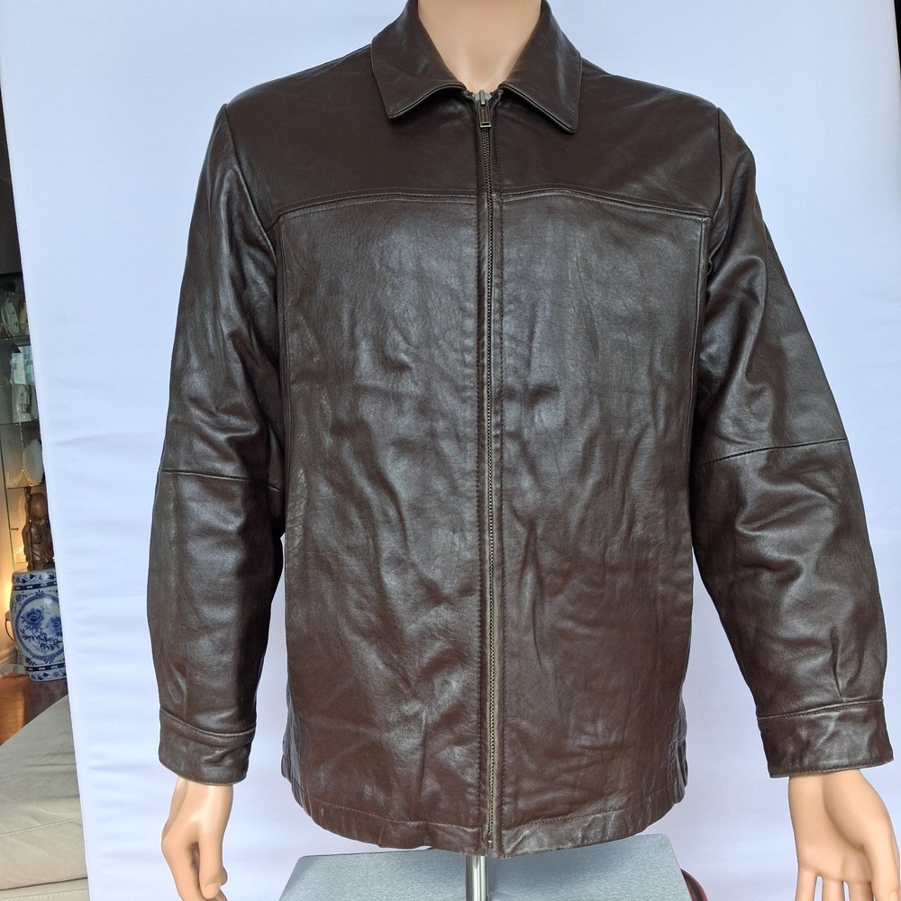 Vintage Wilsons Leather Jacket Mens XL Brown Thinsulate Insulated Zip BomberCoat